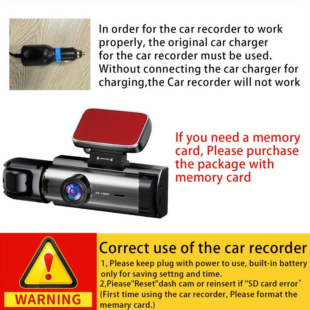 Dash Cam Front and Interior 1080P Front 720P Cabin IR Night Vision Loop Recording Wide Angle Car DVR Camera 3.16 Inch IPS Screen Optional 32GB SD Card for Cars Rideshare Uber Lyft Taxi New Drivers