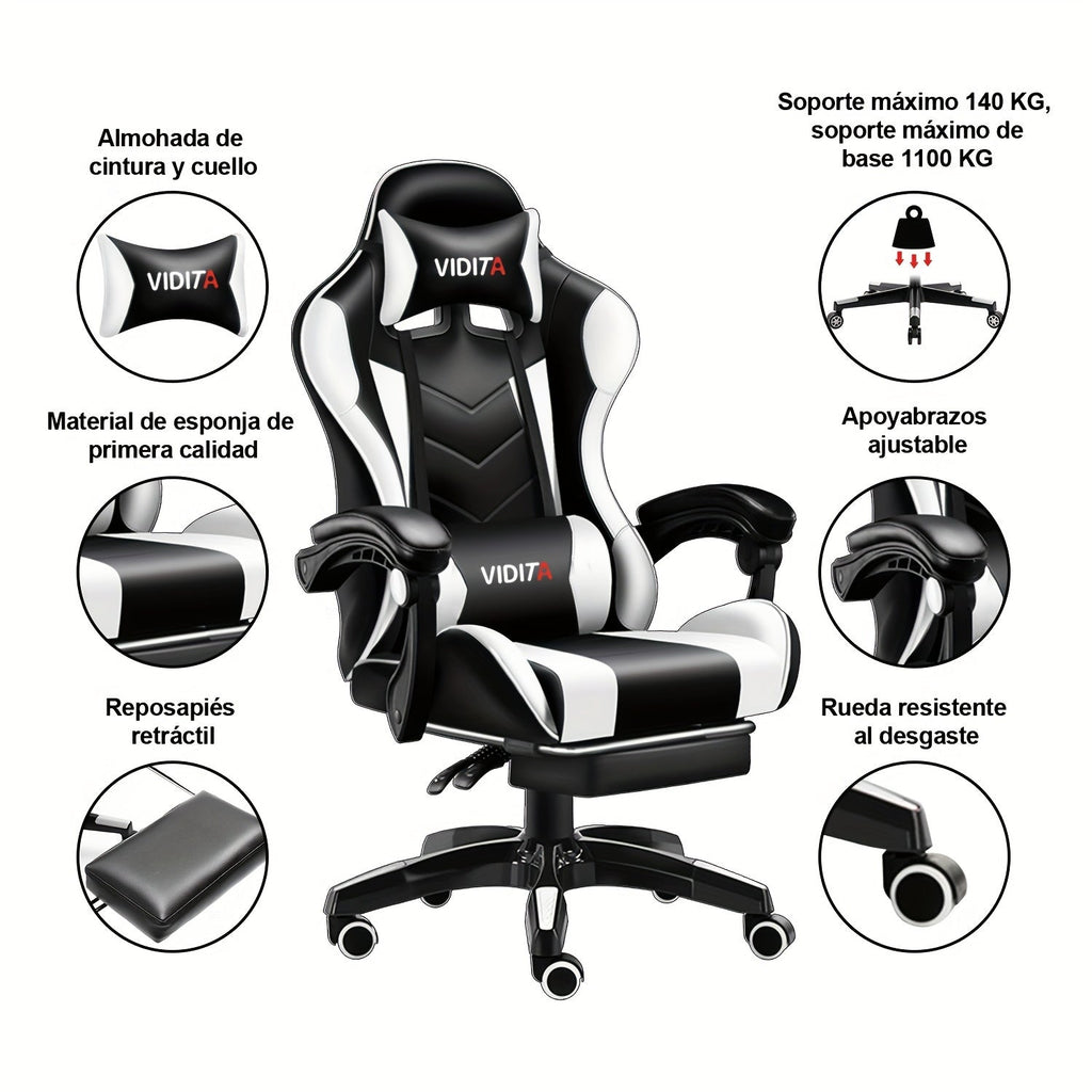 Ergonomic Gaming Chair Racing Style High Back Lumbar Support Five-Wheel Swivel Velvet PU Leather Adjustable Recliner Office Chair Adults Teens Multi-Color