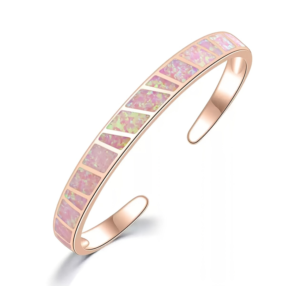 925 Silver Vintage Blue Opal Bracelet with Adjustable Chain – Elegant Women's Jewelry for Daily Wear & Special Occasions, Classic Durable Accessory, Available in Blue, Pink & White