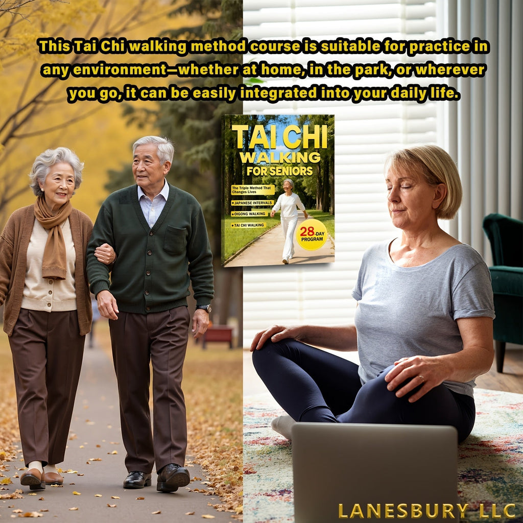 Tai Chi Walking for Seniors Book – 28-Day Triple Method for Gentle Weight Loss with Japanese Interval Walking & Qigong, Low-Impact Fitness Guide for Older Adults