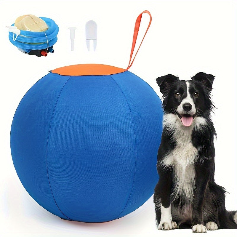 Inflatable Dog Herding Ball Toy Large – Interactive Push & Chase Training Ball for Dogs, Anti-Boredom Exercise for Bulldogs, Golden Retrievers & Australian Shepherds, No Battery