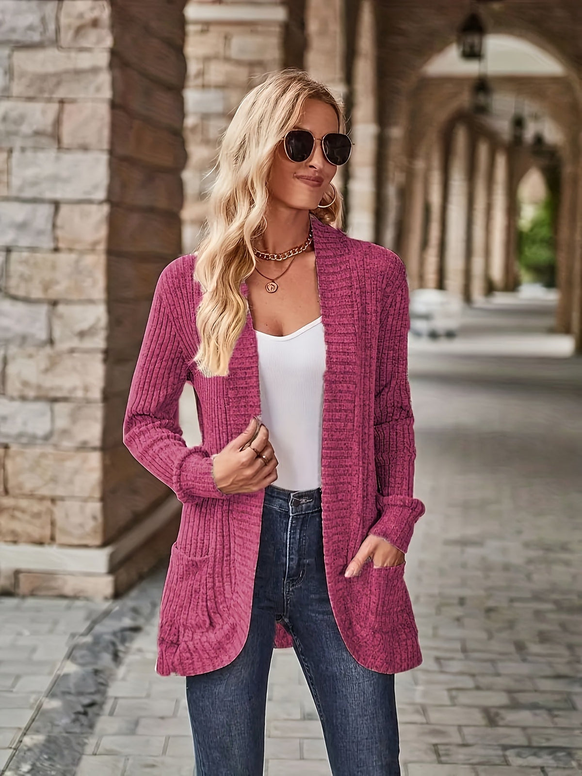 Loose Casual Long Sleeve Blouse Women Solid Color Pocket Splicing Relaxed Fit Top 10 Colors S-XXL Spring Fall Everyday
