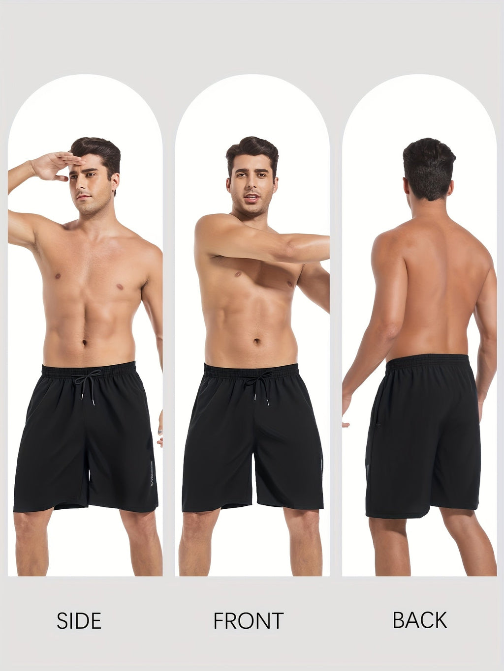 Men's Athletic Shorts 5-Pack Quick-Dry with Side Zip Pocket – 95% Polyester Stretch Waistband Gym Workout Basketball Running Hiking Activewear, Sizes S–XXL Mix Colors