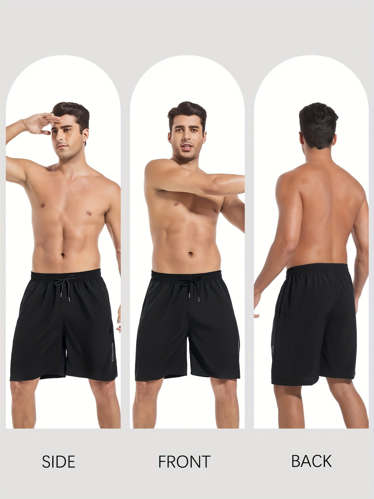 Men's Athletic Shorts 5-Pack Quick-Dry with Side Zip Pocket – 95% Polyester Stretch Waistband Gym Workout Basketball Running Hiking Activewear, Sizes S–XXL Mix Colors