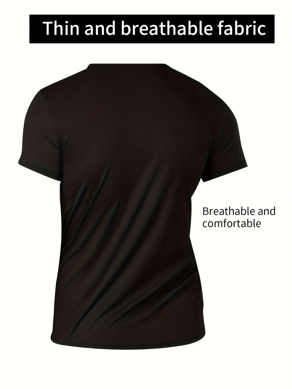 5 Pack Men's Quick-Dry Athletic T-Shirts, Breathable Moisture-Wicking Polyester Crew Neck Sports Tees for Gym, Running, Workout & Casual Everyday Wear