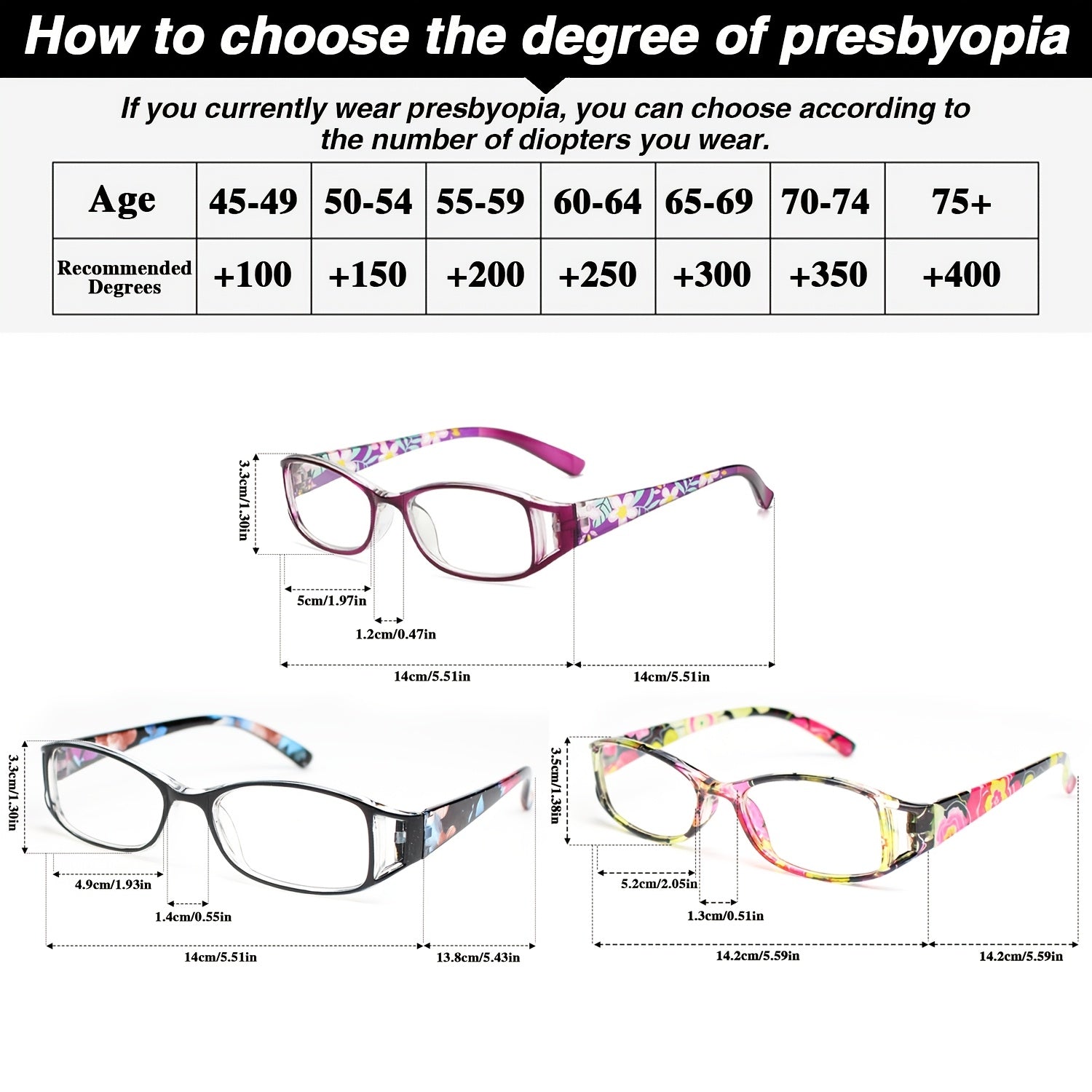 9 Pack Vintage Floral Square Frame Reading Glasses for Women, Lightweight Stylish Readers with Flower-Embellished Frames for Office & Everyday Use, Perfect Gift Set