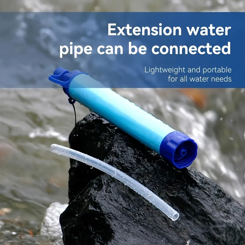 Water Filter Straw Kit with Lanyard & Extension Tube – ABS Portable Purifier Straw Removes Bacteria & Protozoa for Camping Hiking Backpacking Travel Emergency Survival Preparedness, 1 2 4 6 Pack