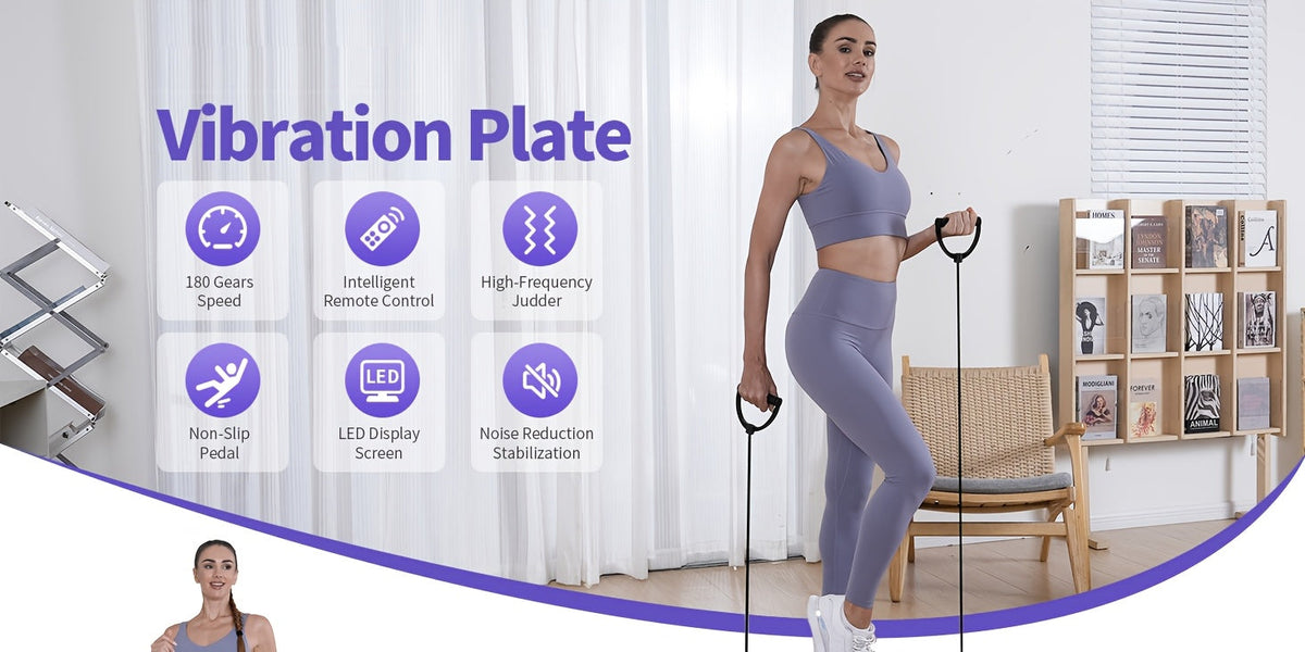 Vibration Plate Exercise Machine Full Body Workout Weight Loss Lymphatic Drainage 99-200 Speed Levels Quiet Motor Portable Home Gym Muscle Toning 330 lbs Capacity
