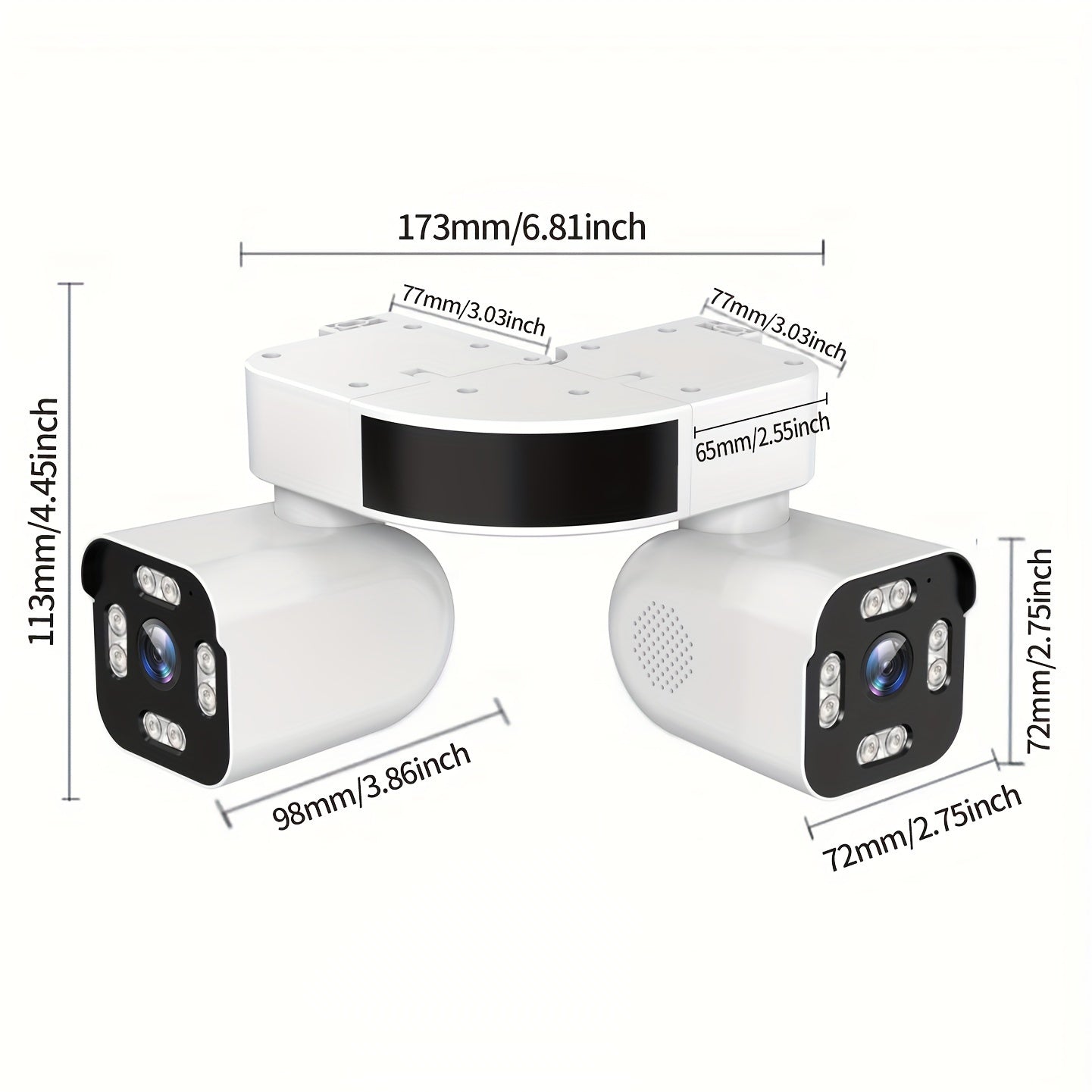 Dual Lens PTZ Security Camera Outdoor WiFi 5MP – 360° Pan Tilt 10x Electric Zoom Motion Detection Siren Alarm Two-Way Audio Color Night Vision 24/7 Wired Recording Home Surveillance