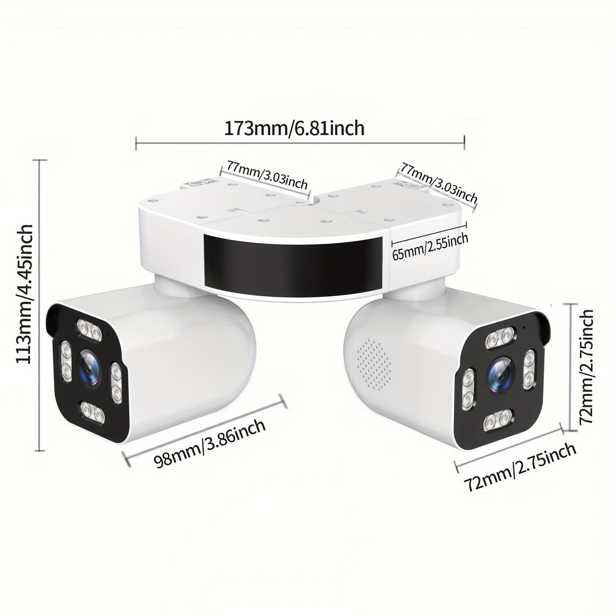 Dual Lens PTZ Security Camera Outdoor WiFi 5MP – 360° Pan Tilt 10x Electric Zoom Motion Detection Siren Alarm Two-Way Audio Color Night Vision 24/7 Wired Recording Home Surveillance