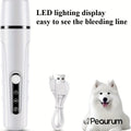 Rechargeable Pet Nail Grinder Low Noise Low Vibration for Dogs and Cats – USB Charge LED Display Safe Grooming Tool