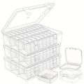 Clear Bead Organizer Box 30 Compartments Hinged Lid 3 or 5 Pack Storage Container for Jewelry Bracelet Making Craft Nail Art 8.8x6.7 Inch