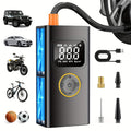 Portable Tire Inflator 150PSI Cordless Air Compressor | 6000mAh Battery, 3X Fast Inflation, LCD Pressure Gauge, Auto Shutoff, LED Light, USB-C – For Cars, Motorcycles, Bicycles & Balls