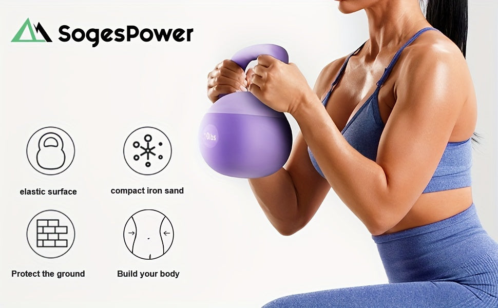 SOGES PVC Soft Kettlebell with Wide Non-Slip Handle – Iron Sand Filled Strength Training Kettlebell 10 to 30 lbs, Safe for Home Gym, Floor & Kids, Ideal for Women & Beginners, Swings Squats HIIT CrossFit