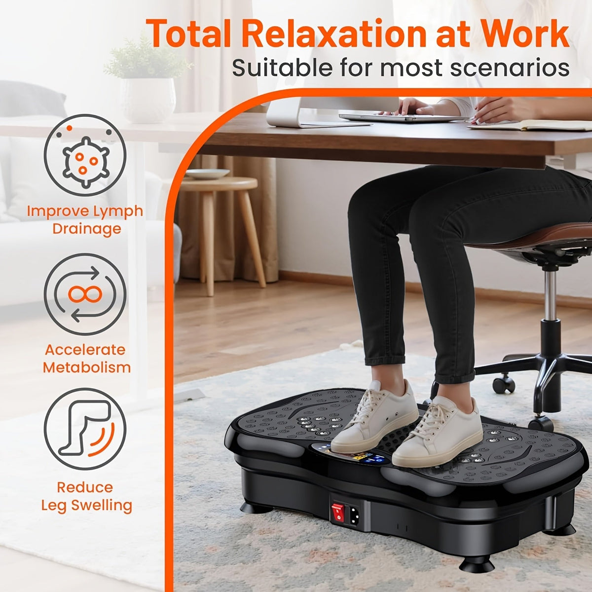 Vibration Plate Exercise Machine Full Body Workout Weight Loss Lymphatic Drainage 99-200 Speed Levels Quiet Motor Portable Home Gym Muscle Toning 330 lbs Capacity