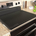 Silicone Electric Stove Top Cover Mat 28 x 20 Inch Heat Resistant Up to 450F Non-Slip Washable Ceramic Glass Cooktop Protector Extra Large Flat RV Range Cover Multipurpose Kitchen Mat Black