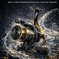 Spinning Fishing Reel High Gear Ratio Strong Drag System – Smooth Powerful Freshwater & Saltwater Fishing Reel with Sturdy Handle, Available in Sizes 500, 1000 & 3000 for Bass, Trout & Surf Fishing