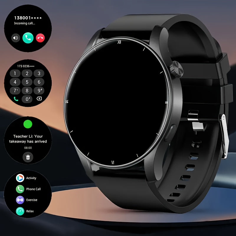 Round Smartwatch 2.01" Extra Large Screen Wireless Calling – 100+ Sports Modes Sleep Monitor Heart Rate Pedometer Games Weather Calculator Fitness Tracker for Men Women iPhone Android