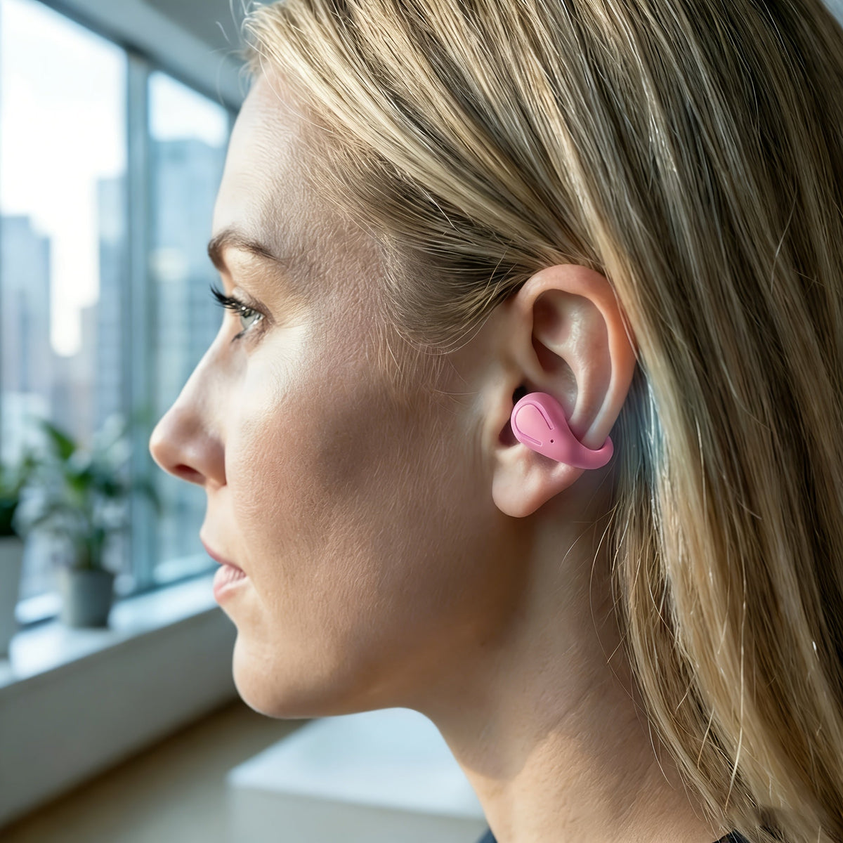 Open-Ear Wireless Earphones Bluetooth 5.4 TWS 360 Ambient Awareness ENC Clear Calls Touch Control Sport Fitness Earbuds All-Day Comfort Secure Fit Black Rose Pink White