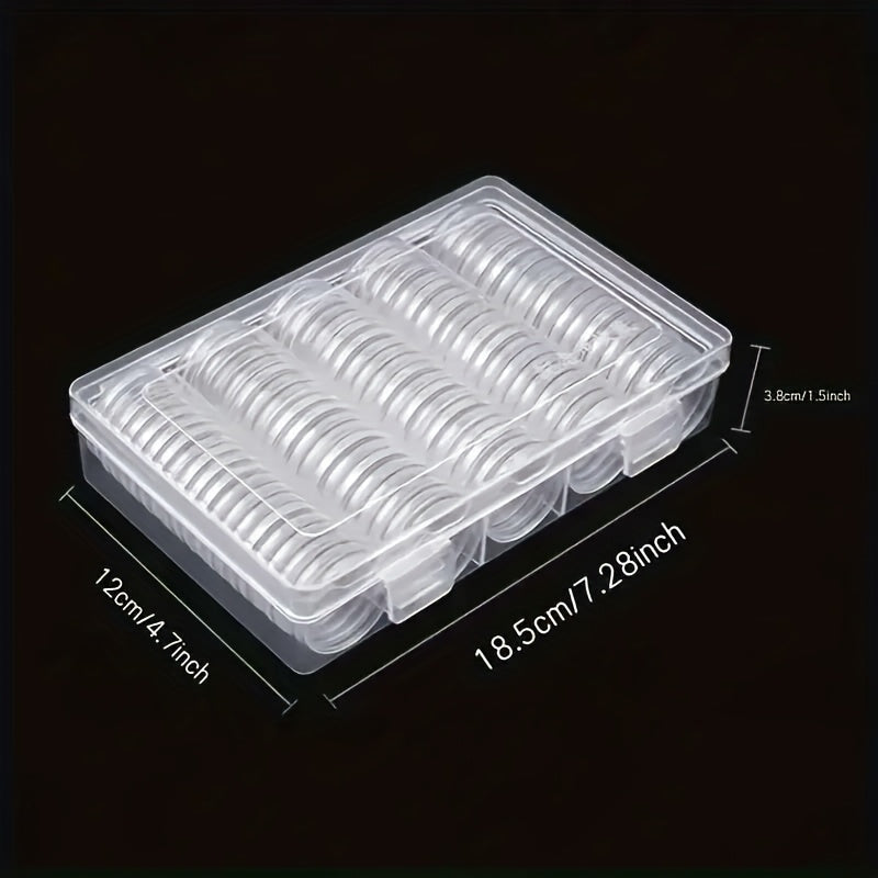 Clear Coin Capsules Transparent Storage Boxes with Secure Snap Lid 100 300 Pack Bulk Coin Holder Organizer for Coins Tokens Medals Gemstones Small Collectibles Hobby Items