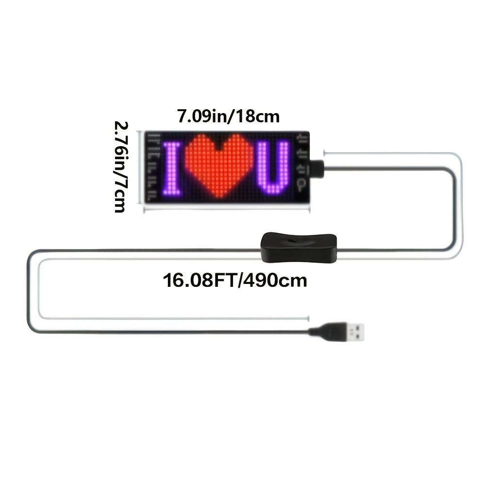 Flexible LED Matrix Panel – Bluetooth App Controlled, USB Powered, DIY Programmable Custom Text & Animation Sign for Cars, Stores, Hotels, Events & Holiday Decor – Multiple Sizes