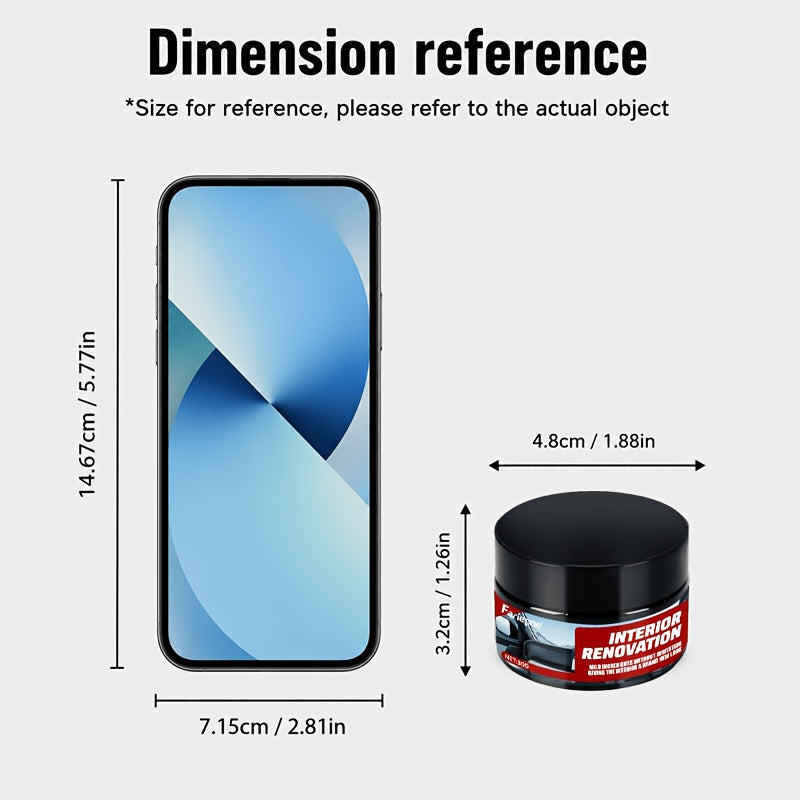 Multi-Functional Car Plastic Repair Wax with Nano Coating – Restores Faded Black Trim & Yellowing, Enhances Dashboard Interior Shine, Protects Tires, Universal Car Plastic Restorer Paste