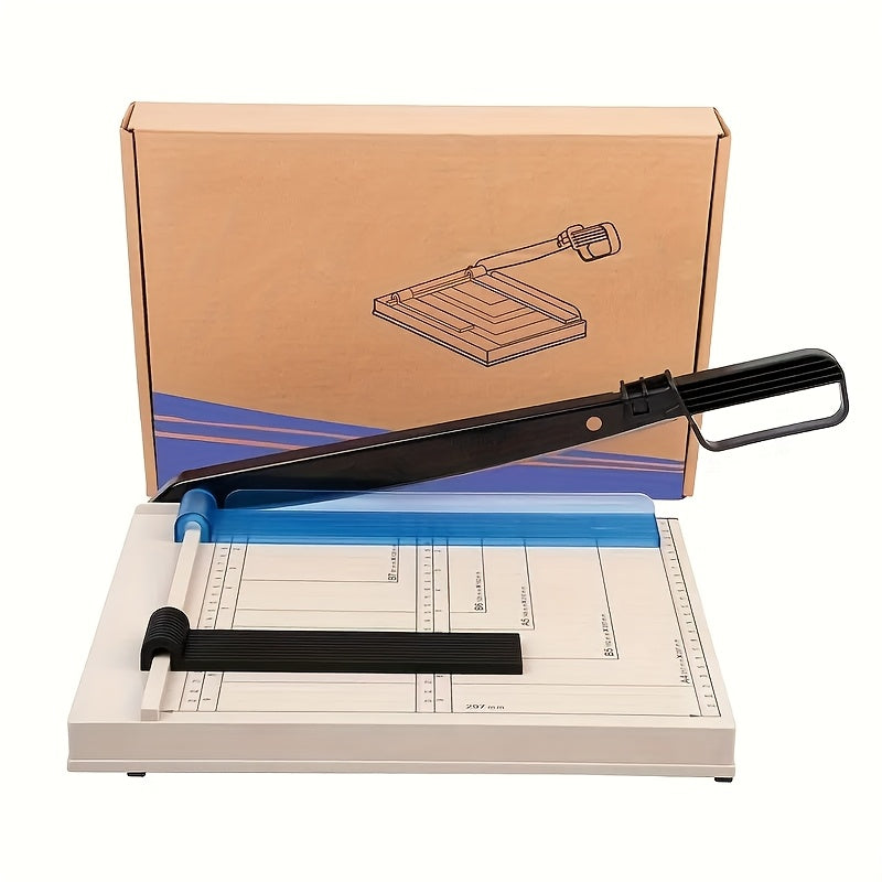 12 Inch Heavy-Duty Guillotine Paper Cutter Trimmer Safety Guard Corner Rounder Laser Grid Non-Slip Base White Photos Cardstock Scrapbook Office Craft Cutting Tool