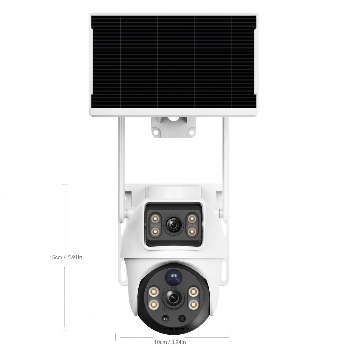 4G LTE Solar Security Camera Outdoor 8MP – 360° Pan Tilt Dual Lens, IP65 Weatherproof, PIR Motion Detection, Color Night Vision, Two-Way Audio & App Control, US Networks Only, No WiFi Required