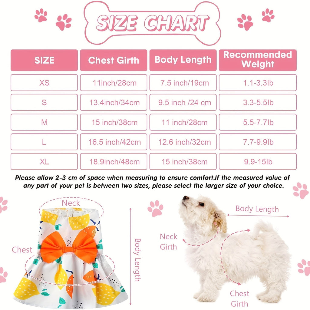 5-Pack Floral Princess Bow Dog Dresses for Small Dogs Soft Polyester Knit Pet Costume for Yorkies Chihuahuas Maltese Pomeranians Cats All Seasons 5 Cute Styles Gift