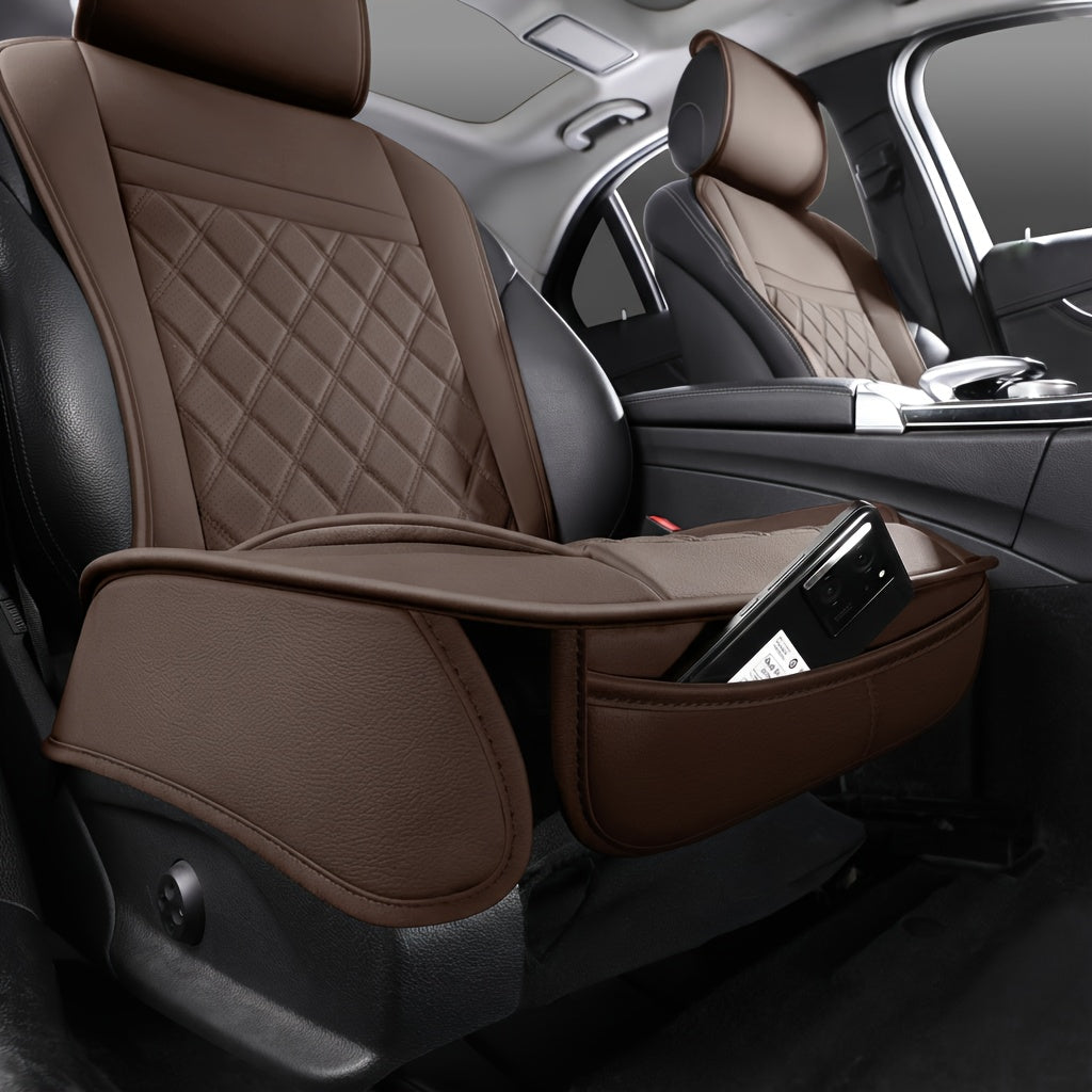 Universal Front Car Seat Covers 2 Pack Full Surround High-Back Bucket Seat Protector Anti-Slip Easy Install for Cars SUVs Trucks Multiple Colors and Styles Aero Wave Luxe Diamond Dynamic Stripe