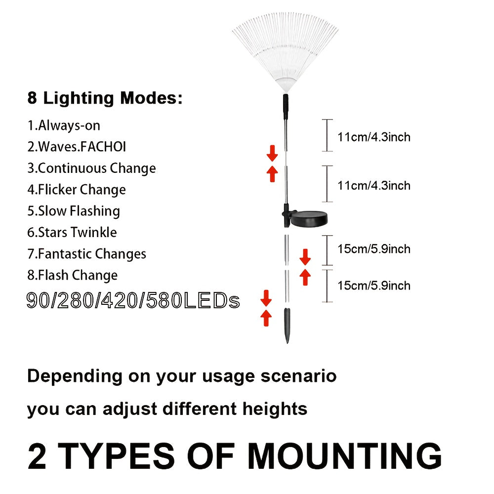 Solar Firework Garden Lights Outdoor – 8 Modes LED Smart Sensor Auto Dusk to Dawn Waterproof Landscape Lighting for Garden Patio Walkway Yard Lawn Party Wedding 60 200 360 LED Multi-Pack