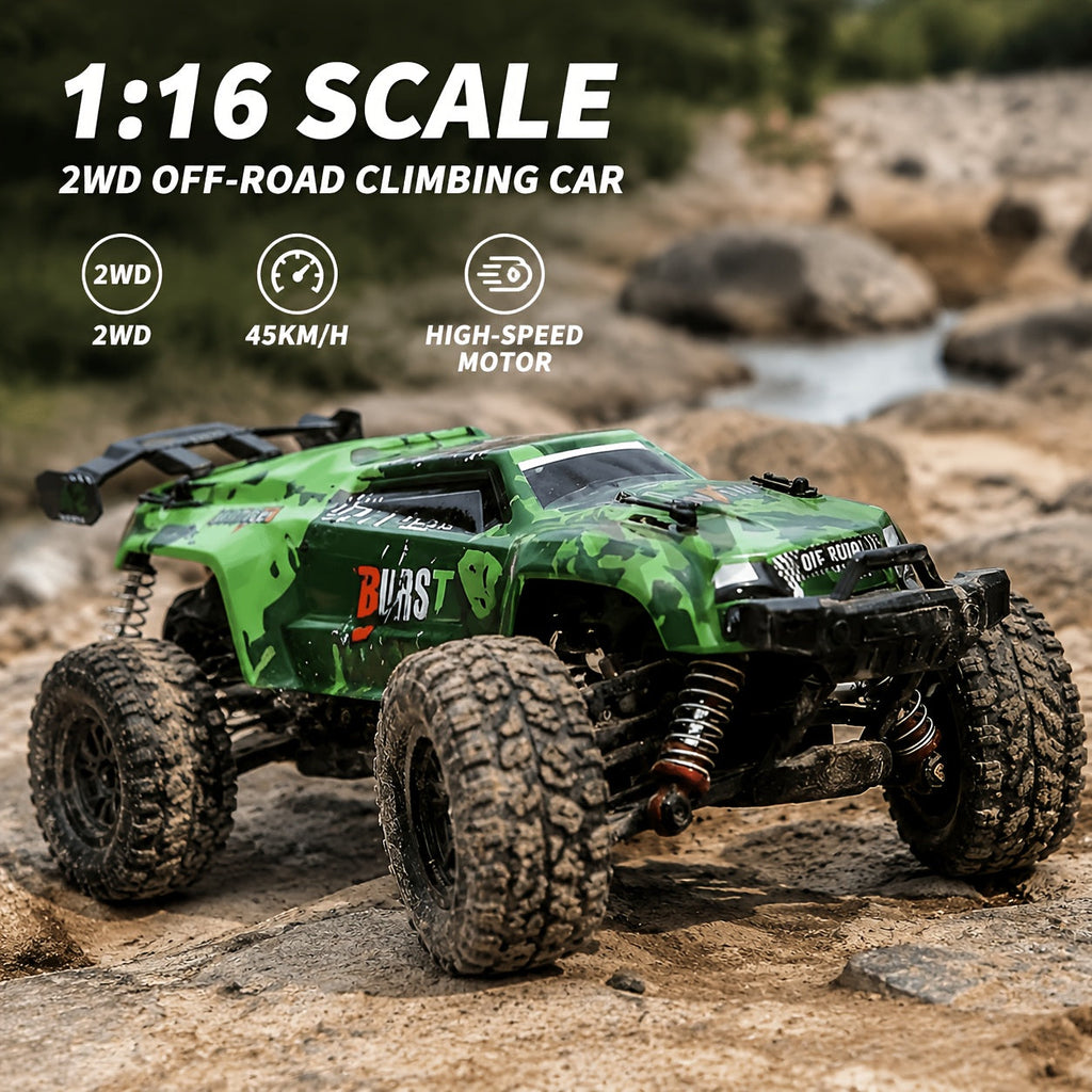 2.4GHz Alloy Body RC Off-Road Car for Kids Ages 3+ – All-Terrain 4WD Remote Control Truck with Rechargeable Battery, Durable Metal Construction, Best Birthday Easter Christmas Gift for Boys