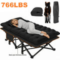 766 lbs Heavy Duty Folding Camping Cot & Guest Bed – 67"/79" Two Length Options, 566/766 lbs Capacity, Optional Mattress, Portable Foldable Adult Outdoor Travel Bed for Camping Patio Home Guests Black Gray