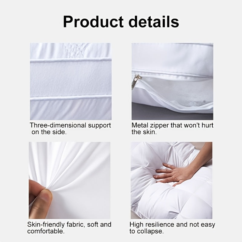 2 Pack Luxury Hotel Quality Bed Pillows – Cooling Deep Sleep Neck Support Non-Collapse Hypoallergenic Polyester Fill Queen King Size White Gray Pink All Season Sleeping Pillow Gift