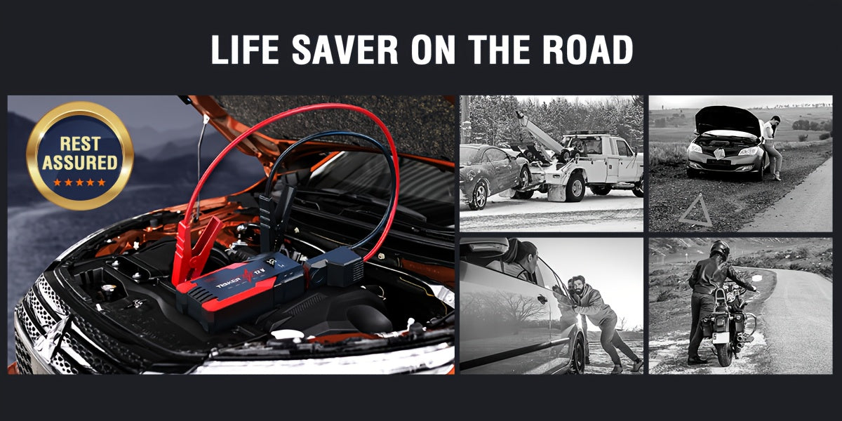 4000A/6000A Car Jump Starter with 150 PSI Air Compressor – 2-in-1 Portable Battery Booster & Tire Inflator, USB Fast Charge Power Bank, 3-Mode Flashlight for Cars, Trucks, Motorcycles & SUVs