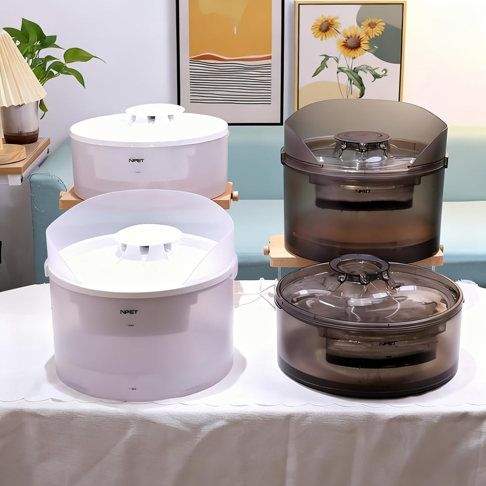 Automatic Pet Water Fountain 1.3 Gallon 5L Large Capacity Splatter Guard Cleaning Kit USB Low Voltage Multi-Filter Options for Dogs Cats Multiple Pets White