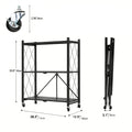 Heavy Duty Folding Storage Rack with Wheels – 3/4/5-Tier Portable Floor-Standing Shelf, No Assembly Required, for Home, Office, Bedroom & Dorm, 4 Colors Available