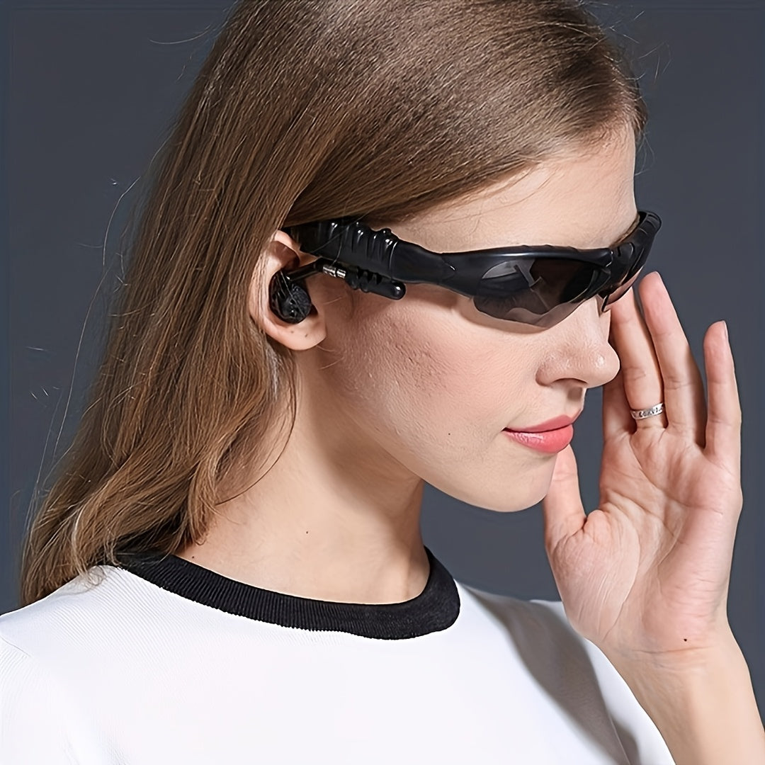 Smart Glasses with Built-In Bluetooth Wireless Earbuds – Stereo Sound, Hands-Free Calls, Glare-Resistant Lenses, Stylish Audio Sunglasses for Music, Driving, Sports & Outdoor Activities, Gift for Couples