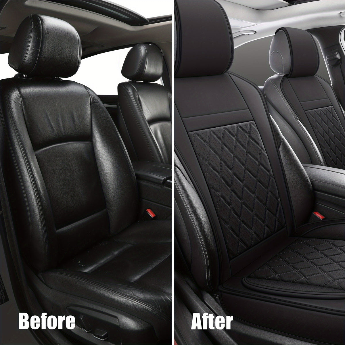Universal Front Car Seat Covers 2 Pack Full Surround High-Back Bucket Seat Protector Anti-Slip Easy Install for Cars SUVs Trucks Multiple Colors and Styles Aero Wave Luxe Diamond Dynamic Stripe