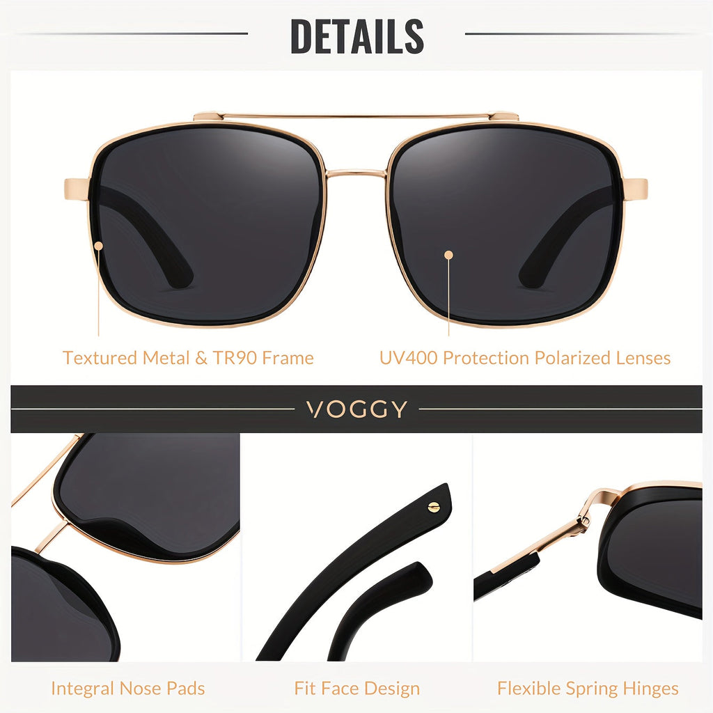 Retro Pilot Polarized Sunglasses Unisex – Metal TR90 Frame UV400 Protection Aviator Style for Driving Fishing Hiking Outdoor, 5 Colors