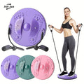 Magnetic Waist Twisting Disc with Resistance Cord – Home Gym Core Ab Workout Balance Board, Non-Electric Slimming Twist Trainer for Office & Home Exercise, Purple Pink Green
