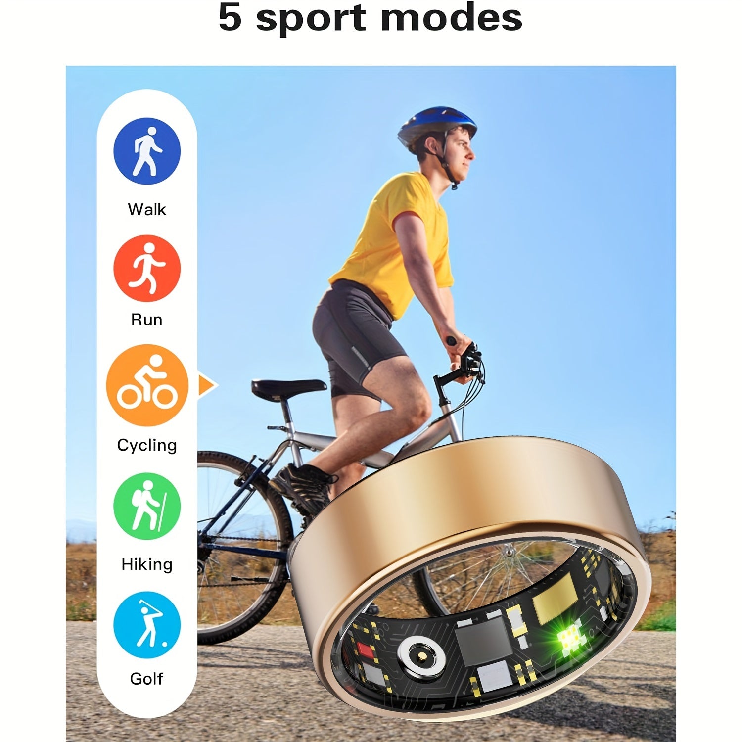 Smart Ring for Women Fitness Tracker – Heart Rate HRV Sleep Monitor Stress & Menstrual Tracking, 100+ Sports Modes IP68 Waterproof No Subscription, Bluetooth 5.4 iPhone & Android, Sizes 7-13