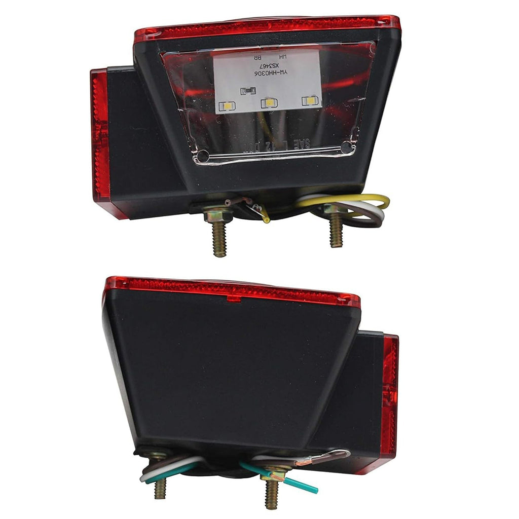 12V LED Trailer Lights Kit Stop Tail Turn Signal License Plate Light for Trailers Under 80 Inch Square LED Tail Lights for Boat Trailer Truck RV Camper Marine with Wiring Kit Options