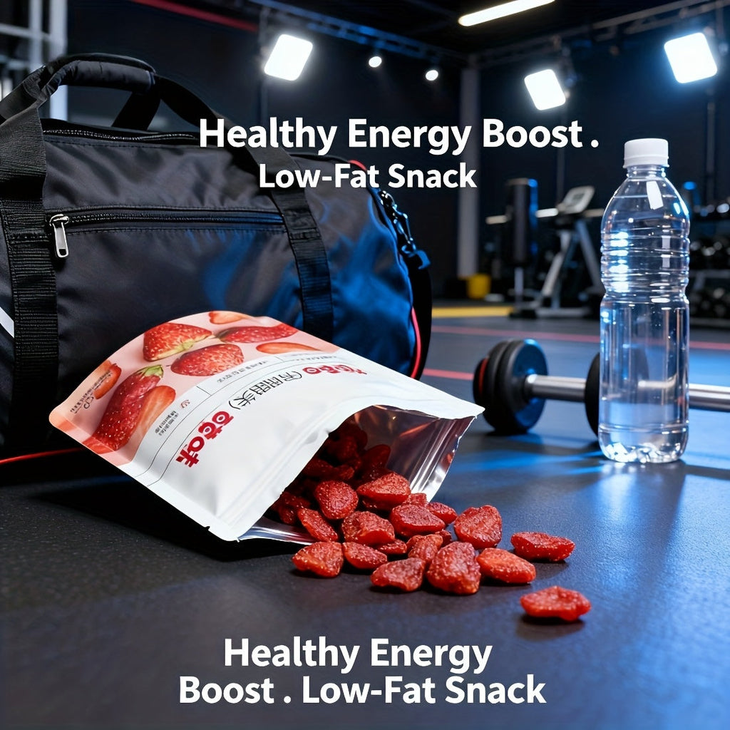 Dried Strawberries Snack 3 Bags Pack Low Sugar Natural Gluten Free Fruit Snack for Office Parties Holidays