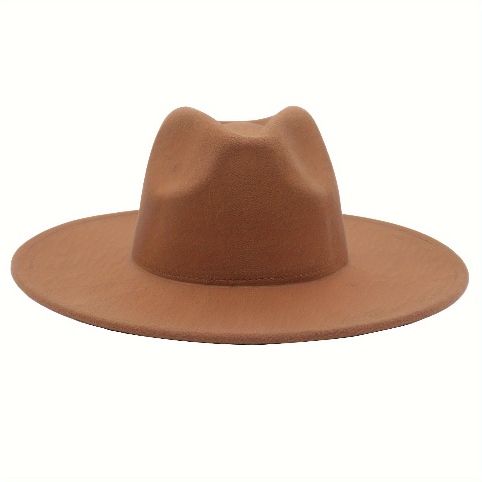 Wide Brim Cowboy Hat for Men & Women – Western Felt Fedora Cowgirl Cap, Classic Jazz Panama Trilby Style, Sun Hat for Outdoor Festivals, Travel & Everyday Casual Wear