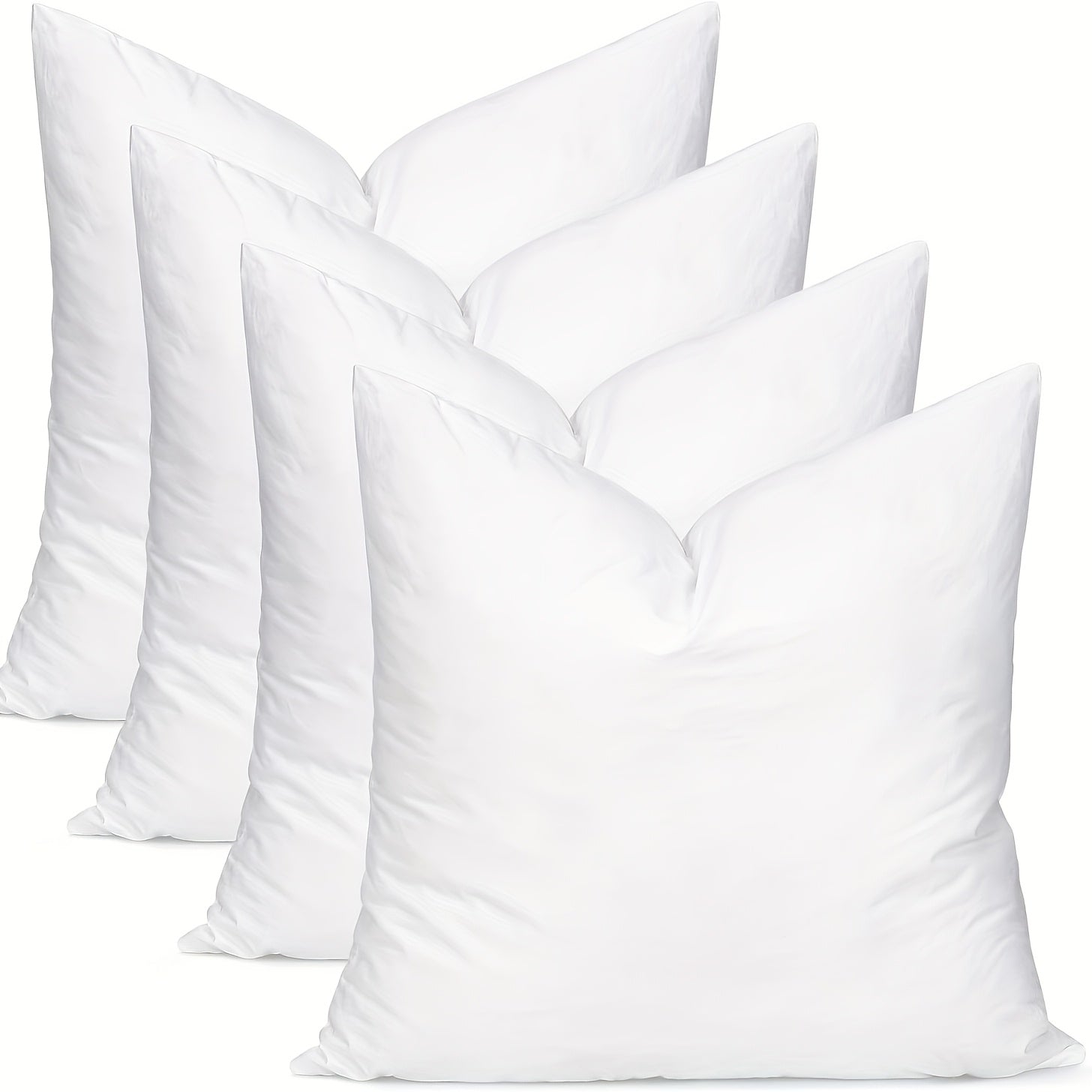 Square Pillow Inserts – Hypoallergenic New Fiber Fill, White Cushion Inserts for Sofa, Bed & Patio, 14–20 Inch, 1/2/4 Pack, Ideal for Bedroom, Living Room, Office & Outdoor Decor