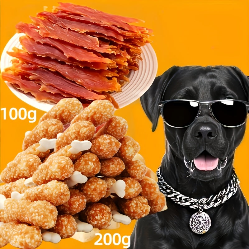 Dog Training Treat Bundle – Duck Jerky & Bone-Shaped Chew Sticks Multi-Flavor Combo, Daily Reward Snacks for Small Medium Large Dogs