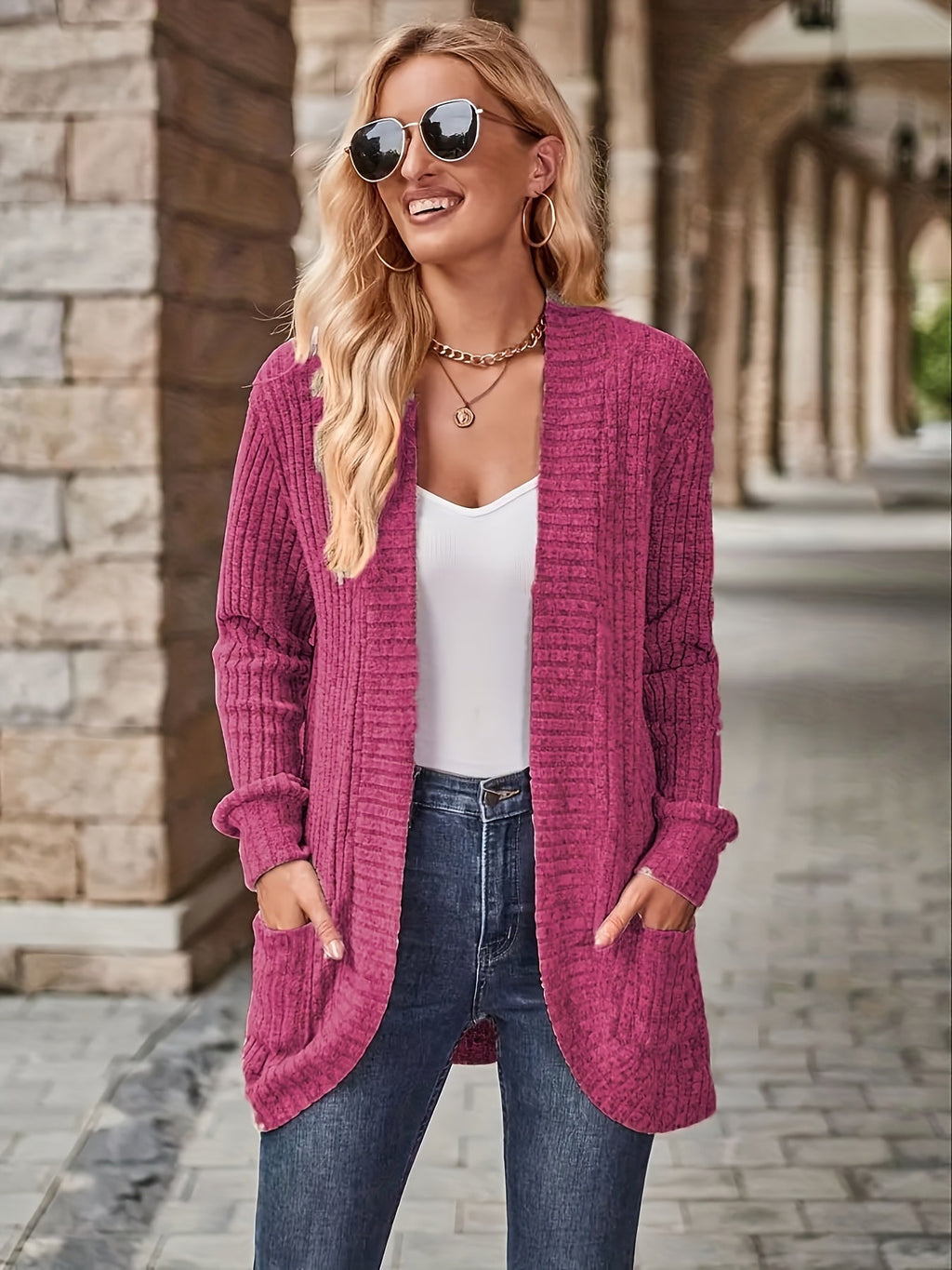 Loose Casual Long Sleeve Blouse Women Solid Color Pocket Splicing Relaxed Fit Top 10 Colors S-XXL Spring Fall Everyday