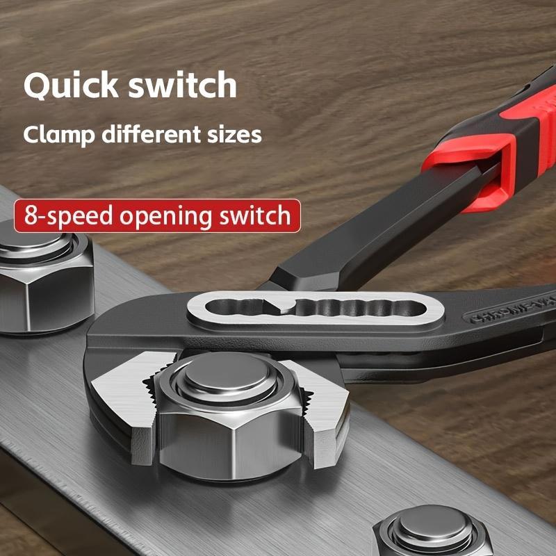 Heavy Duty Adjustable Water Pump Pliers 8 10 12 Inch Large Opening Quick Adjustment Channel Lock Style for Plumbing Pipeline Bathroom Construction Car Maintenance DIY Repair