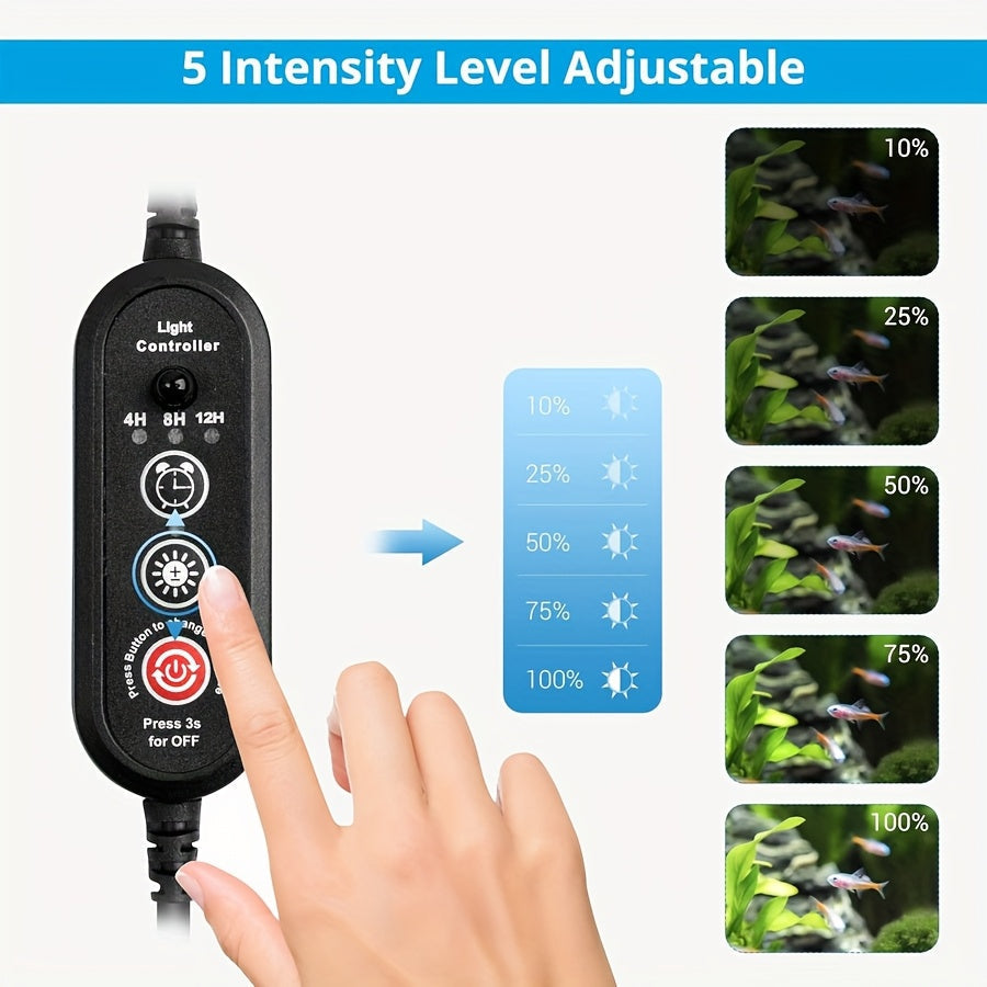 Submersible LED Aquarium Light Multicolor Underwater Fish Tank Light 7.5 to 35 Inch Multiple Sizes 9 to 66 LEDs for Freshwater Saltwater Aquarium Decoration Reef Planted Tank
